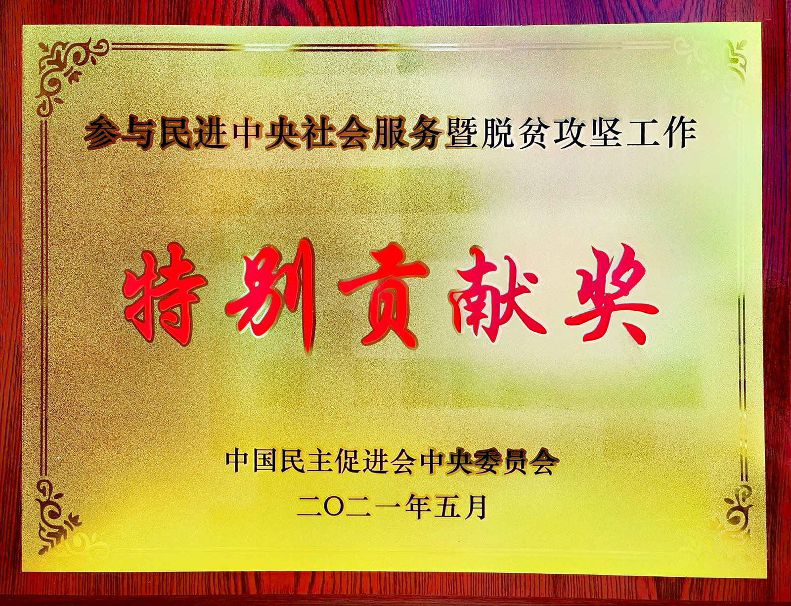 溫氏股份榮獲參與民進中央社會服務暨脫貧攻堅工作特別貢獻獎.jpg